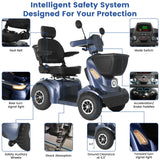 MobiCyc 32 Miles Heavy-Duty 4-Wheel Mobility Scooter for Seniors &Adults