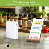 Arkscan M200 Portable Thermal Sticker Printer for Wireless Smart Phone Label Maker, Inkless and Rechargeable, Multiple Templates Fonts for Home, Office and Storage (Thin White)