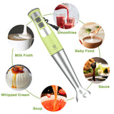 Immersion Hand Blender, UTALENT 5-in-1 8-Speed Stick Blender with 500ml Food Grinder, BPA-Free, 600ml Container,Milk Frother,Egg Whisk,Puree Infant Food, Smoothies, Sauces and Soups - Green