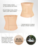 FeelinGirl Women’s Waist Cincher Belt Corset Slimming Adjustable Hook Loop Tummy Tuck Breathable Lightweight Khaki XL