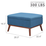 Tbfit 65" W Loveseat Sofa with Ottoman Coffee Table, Mid Century Modern Love Seat Couches for Living Room, Button Tufted Upholstered Small Couch for Bedroom,Easy to Install Love Seats Furniture, Blue