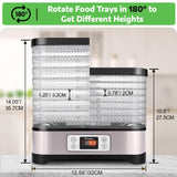 Homdox Food Dehydrator for Jerky & Fruit, 8 BPA-Free Trays, 72H Timer & Temp Control 158°F, 400W Dehydrator Machine for Herbs, Veggies, Meat, Dog Treats, Fruit Roll Sheet Included