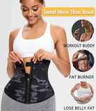 ANGOOL Neopren Waist Trainer For Women,Workout Plus Size Trimmer Belt Sauna Sweat Corset Cincher With Zipper M Camo
