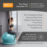 MANTRA SPORTS Yoga Ball Chair - Stability Ball and Exercise with Base for Office Desk Sitting, Active Chair for Posture & Core Support, Seat for Home Gym, Abs, Stretching, Therapy, Fast Pump Included