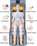 Full Body Shiatsu Heat Massage Mat & Neck Pillow, 10 Vibrating Motors for Ultimate Neck & Back Muscle Relaxation - Soft Grey Flannel Comfort
