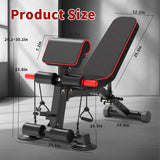 Adjustable Weight Bench,Utility Workout Bench Foldable Incline Decline Benches for Home Gym Full Body Workout,Load 330LBS K KiNGKANG