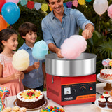 ROVSUN 15 Inch Cotton Candy Machine Commercial, Candy Floss Maker Electric Cotton Candy Maker w/Stainless Steel Bowl & Sugar Scoop for Home Party Carnival Birthday (Red)