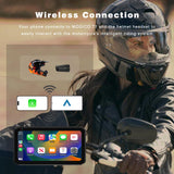 MOGICO T7 PRO Motorcycle Wireless CarPlay Android Auto GPS Navigator, Blind Spot Detection, 6.25" Touch Screen Portable BSD Mirror Link Smart Riding System, Dual Dash Cameras Bluetooth IP67 Waterproof