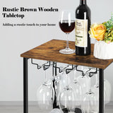 Wine Rack Freestanding Floor, Rustic Wine Holder Stand with Wine Storage and Bottle Shelf, 16 Bottles Floor Wine Rack Shelf OYEAL