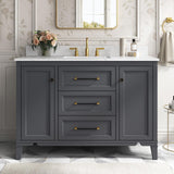 DELUXE LIVING 48 Inch Bathroom Vanity with Sink, Fully Assembled, Deep Grey