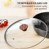 Nonstick Deep Frying Pan Skillet, 10/11/12-inch Saute Pan with Lid, Stay-cool Handle (10-Inch) SENSARTE