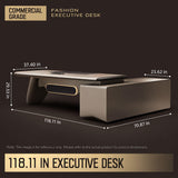 X-Comfot Executive Desk with Bridge-Style Leg for Office (118.11IN)