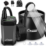 2026 Upgraded Portable Shower for Camping, Rechargeable Camping Shower with LED Display, 5 Gal Collapsible Bucket, 5 Adjustable Speeds, IPX8 Waterproof Portable Shower Kit for Hiking, Car, Pet, Travel