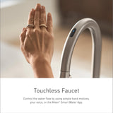Moen 7622EVSRS Cia Smart Faucet Touchless Pull Down Sprayer Kitchen Faucet with Voice Control and Power Boost, Includes Optional Chrome Accents, Spot Resist Stainless