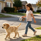 Cute Dog Poop Bag Holder with Hook-and-Loop Attachment, Double Layer Fabric Waste Bag Dispenser for Leashes, Includes Starter Roll for Easy Pet Cleanup (Brown)