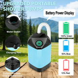 MarvinnanSlyke Portable Shower for Camping with 7800mAh Battery - 3 Spray Modes, IPX8 Waterproof & Strong Suction Shower Pump for Outdoor Hiking, Beach Travel, RV, Pet Bathing & Gardening