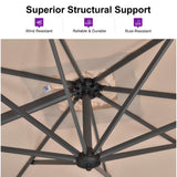 PURPLE LEAF Patio Umbrella Outdoor 10' x 10' Square Easy Assembly Tapue