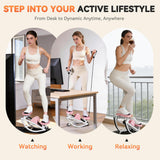 Rock Stepper - Steppers for Exercise at Home, Portable Stepper Side to Side with Digital Display & Resistance Bands, 330 LBS Capacity Full Body Workout Low-Impact Knee-Friendly 3D Stair Stepper - Pink