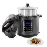 MegaChef 6 Quart 11-in-1 Electric Pressure Cooker, Multi-Cooker with Stainless Steel Crock, 11 Preset Functions