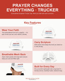 Prayer Changes Everything Christian Trucker Hat, Embroidered Hat for Men & Women, Jesus Religious Faith Apparel Black/Charcoal