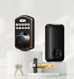 Veise KS02A Fingerprint Door Lock, Keypad Deadbolt, Oil Rubbed Bronze