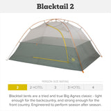 Big Agnes Blacktail & Blacktail Hotel Tent - Backpacking Tent for Camping, 3 Season, Ultralight, Waterproof, Warm Olive/Chinois Green, 2 Person
