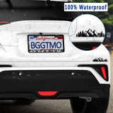 BGGTMO Mountains License Plate Frame- Black Aluminum Car Tag Cover Holder with Stainless Steel Screws Caps, Snow Mountain Tree Decal Sticker, 1 Pack 2 Hole