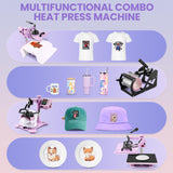 Heat Press, 8 in 1 Tshirt Press Machine 15"x12" 360° Swing Away Digital Industrial Heat Transfer Machine AKEYDIY