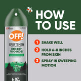 OFF! Deep Woods Sportsmen Insect Repellent Aerosol, Bug Spray Containing 30% DEET, Protects Against Mosquitoes and Ticks, 6 Oz, (Pack of 4)