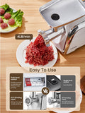 Meat Grinder Heavy Duty, 3000W MAX, 5 in1 Meat Grinder for Home with Stainless Steel Sausage Stuffer Tubes(2 Sizes), Kubbe Maker & Burger/Slider Maker, Storage Box