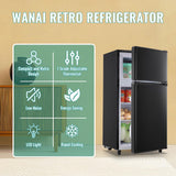WANAI 3.5 Cu.Ft Mini Fridge Compact Refrigerator with Freezer, 7 Level Adjustable Thermostat Removable Shelves Small Refrigerator for Office Dorm Apartment Matte Black