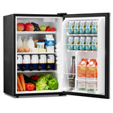 Kismile 4.41 Cu.Ft Compact Refrigerator Mini Fridge Single Door with Adjustable Thermostat, Glass Shelves Small Refrigerator Energy Saving (Black)