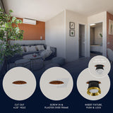LUXRITE 4-Inch LED Trimless Recessed Spotlight with Brass Reflector Trim Replacement 25W, 2000LM, 5CCT, 60° Beam Angle, Dimmable, Push-n-Lock, CRI90, Damp & IC Rated, ETL White + Brass (4 Pack)