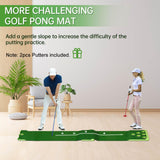 Golf Pong Putting Game Set with Front Border for Indoor & Outdoor, Golf Putting Green Mat Includes 8pcs Golf Balls Sagsewful