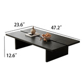 FHKJ 47.2" Modern Coffee Table for Living Room, Black Coffee Table Wood Living Room Table Rectangular Center Table Tea Table for Home Office