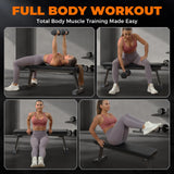 BODY RHYTHM Semi-Commercial Foldable Flat Bench for Multi-Purpose Weight Training and Ab Workout, Flat Weight Workout Exercise Bench with 1000lb Weight Capacity for Strength Training Bench Press, Suitable for Home and Gym. BODY RHYTHM