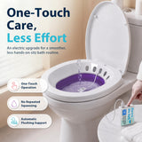 Pochik Electric Sitz Bath for Toilet Seat, Collapsible Portable Soaking Tub for Hemorrhoids and Postpartum Care, Automatic Flushing Sitz Bath Basin with Adjustable Flow - Purple