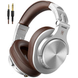 Bluetooth Over Ear Headphones, Wireless Headphones w/ 72H Playtime, Hi-Res, 3.5mm/6.35mm Wired Audio Jack-Silver OneOdio