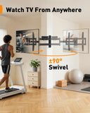 Perlegear Long Arm Full Motion TV Mount with Power Strip for 38–75 inch TVs