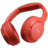 Active Noise Cancelling Headphones, Wireless Over Ear Bluetooth Headphones, 60H Playtime, Red TOZO