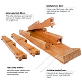 NIUXX Bamboo In-Drawer Knife Block Set for 9 Knives(Not Included), Large Kitchen Detachable Washable Cutlery Slot Organizer Storage Holder for Sharpening Steel and Cutter