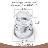 JONERAY 18PCS Taper Candle Holders Bulk,Clear Glass Candlestick Holders,Glass Candle Holder for Wedding Party,Festival Decoration