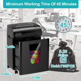 Woolsche Paper Shredder, 18-Sheet Cross Cut with 5.28-Gallon Pull Out Bin, P-4 Security Level, Shred Paper and Credit Card and CD