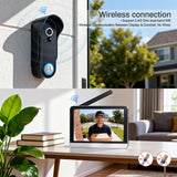 SIMBAILAI Wireless Video Doorbell with 7-Inch 1080p Full Touchscreen | Motion Detection | Two-Way Audio | Night Vision & 160° Wide-Angle | Tuya App Remote Unlock | IP65 Weatherproof | No Subscription