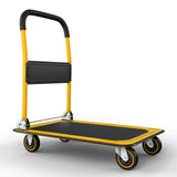 Heavy Duty Foldable Push Cart Dolly | 330 lbs. Capacity | Upgraded Collapsible Hand Truck Folding Platform with Swivel Wheels