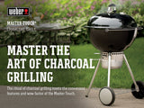 Weber Master-Touch Charcoal Grill, 22-Inch, Black – Premium Outdoor BBQ Grill with Tuck-Away Lid Holder & One‑Touch™ Cleaning System, Porcelain‑Enameled Kettle