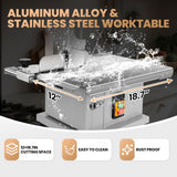 2500W Electric Bone Saw Machine, 0.04-7.8 Inch Cutting Thickness,3.0HP Frozen Meat Vertical Cutter Commercial Bandsaw with 8 Saw Blades, 18.7x12in Table Sawing for Frozen Meat Pork Beef Ribs