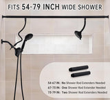 V-Frankness Dual Shower Head for Couples, High Pressure and Adjustable Multimodal Tandem Shower Head System for Two People Rod, Modern Bathroom Upgrade, Birthday Gift for Women and Men (Matte Black)