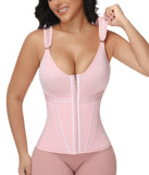 Figninget Waist Trainer Cincher Body Shaper for Women Tummy Control Sports Girdle with Bra Pink 3XL