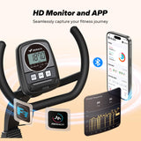 MERACH Recumbent Exercise Bike, High-end Recumbent Bike for Home, Light Commercial Recumbent Bikes for Seniors Adults, Magnetic Recumbent Stationary Bike with Smart Bluetooth and Exclusive App, LCD, Heart Rate Handle MERACH